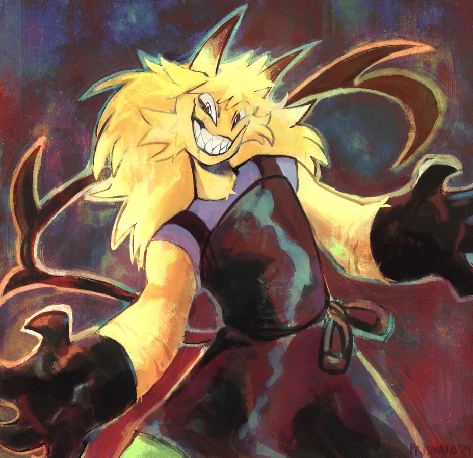 Halfbody painted portrait